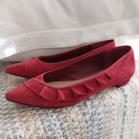 TAHARI "PIONEER" SUEDE FLATS - Picture 2 of 10